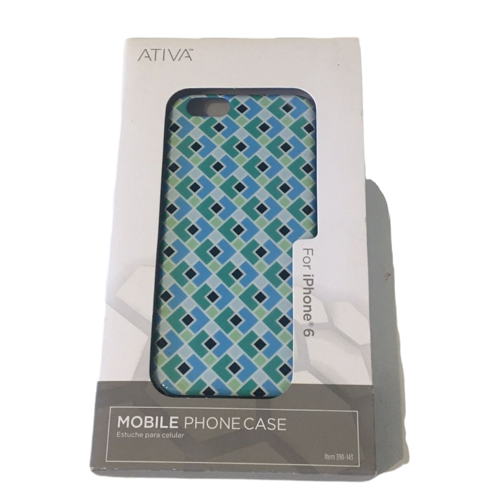 Ativa: Blue/Multi-colored, geometric phone case for iPhone 6. New
